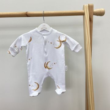 Человечек для новорожденных ELA Textile&Toys Месяц 0 - 3 лет Интерлок Белый/Коричневый JS002MN 86