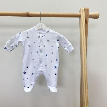 Чоловічок для новонароджених ELA Textile&Toys Зірки 0 - 3 роки Інтерлок Білий/Синій JS002ST 68