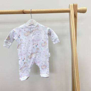 Человечек для новорожденных ELA Textile&Toys Единороги 0 - 3 лет Интерлок Белый/Коричневый/Розовый JS002UC 80