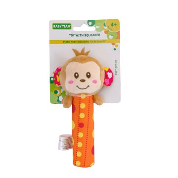 Развивающая мягкая игрушка с пищалкой Baby Team Обезьянка 8500