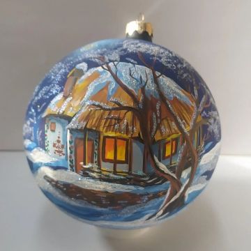 Новогодний шар на елку Santa Shop Ночь в украинском селе Фиолетовый 12 см 4820001112368