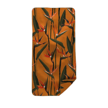 Пляжний рушник з мікрофібри Emmer 70х140 см Strelitzia Оранжевый/Зеленый Strelitzia70*140