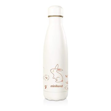 Термопляшка дитяча Miniland Natur bottle Bunny 500 мл Білий/Бежевий 89346