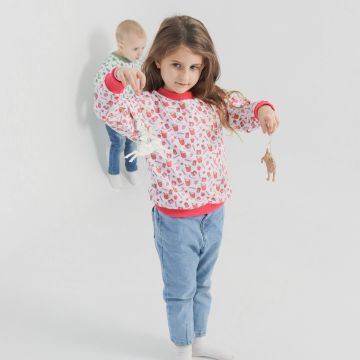 Новорічний світшот дитячий ELA Textile&Toys Рукавиці 7 - 9 років Футер Рожевий SS001MT 122