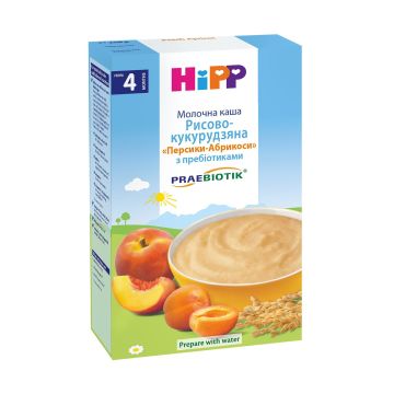 Каша рисово-кукурудзяна молочна HiPP Персик Абрикос з пребіотиками 250 г 2983-02