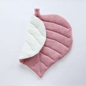 Двосторонній килимок у дитячу ELA Textile&Toys Листок Пудровий / Молочний 150х120 см CL003DPM