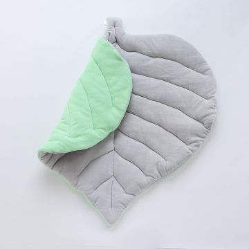 Двосторонній килимок у дитячу ELA Textile&Toys Листок Салатовий/Світло-сірий 150х120 см CL003LGG