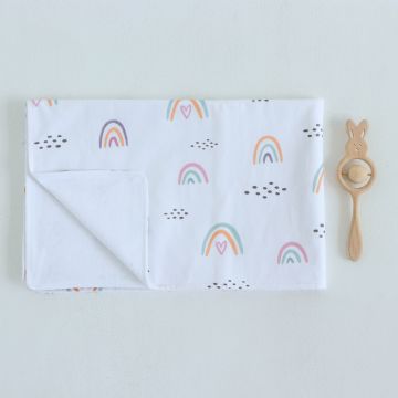 Непромокаемая пеленка для детей ELA Textile&Toys Радуга Белый/Оранжевый 100х80 см WRD002RB