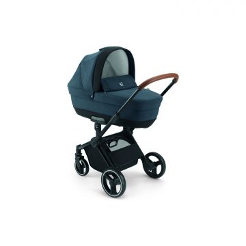 Коляска 2 в 1 Neonato Slick синий на черном шасси