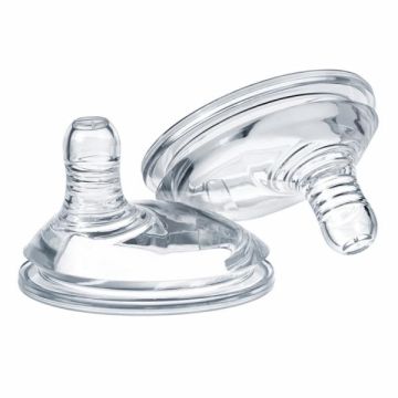 Соска для пляшечки силіконова 2 шт Tommee Tippee Ultra 0+ міс Повільний потік 17389