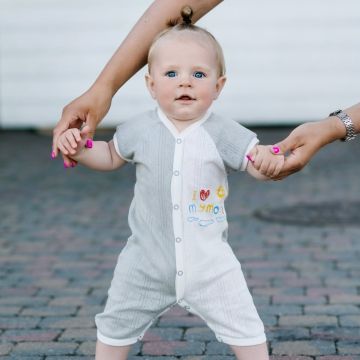 Песочник для новорожденных Софія Ажур I love my mom 3 - 12 мес Ажурный ластик Серый 3561 80