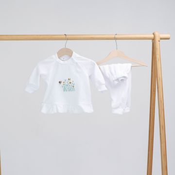 Набор одежды для новорожденных для крещения ELA Textile&Toys Цветы 0 - 1,5 лет Белый VLS001FW 80