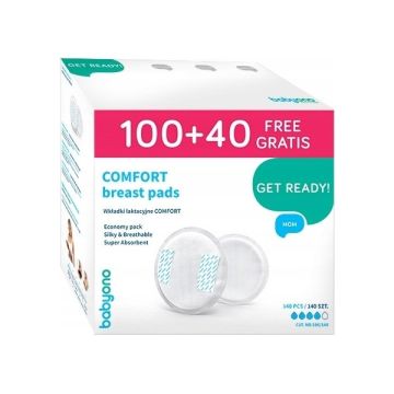 Лактационные вкладыши BabyOno Comfort 100+40 шт бесплатно 296/140