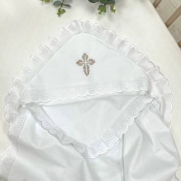 Крижма Маленька Соня Сніжинка Полін Білий 80х100 см 3314532
