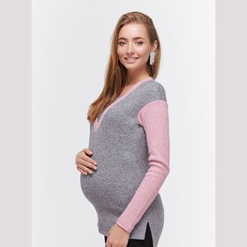 Джемпер для вагітних і годуючих Юла Мама Siena Сірий TN-49.041 L