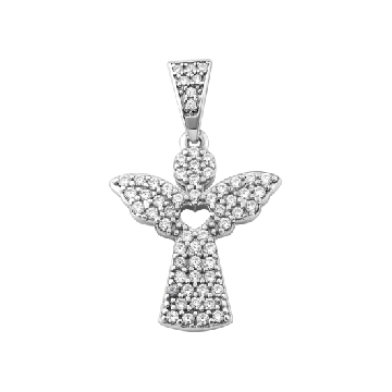 Серебряный кулон женский UD Kashtan Ангел с фианитами ЛК-0276Р