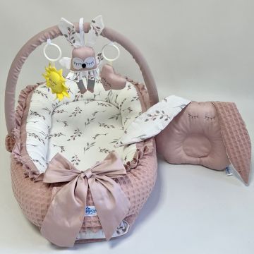 Кокон для немовлят Happy Luna Babynest Plush Plastik bag Пудровий 0242