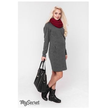 Тепла сукня для вагітних і годуючих MySecret Brook DR-48.181 темно-сірий меланж S