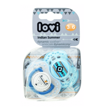 Пустышка силиконовая динамическая Lovi Indian summer, 3-6 мес, 2шт, для мальчиков