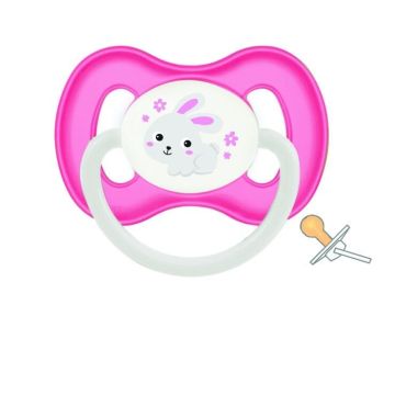 Пустышка латексная круглая Canpol babies Bunny & Company 6-18 мес Розовый 23/278