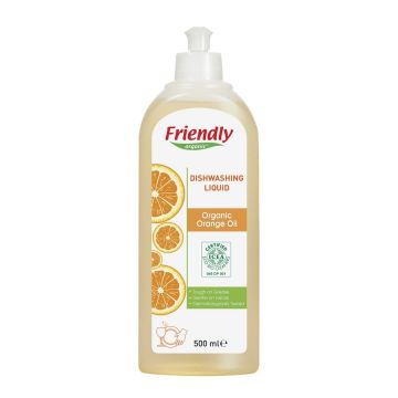 Засіб для миття посуду Friendly Organic Dishwashing Liquid Orange Oil на основі апельсинової олії 500 мл FR0447