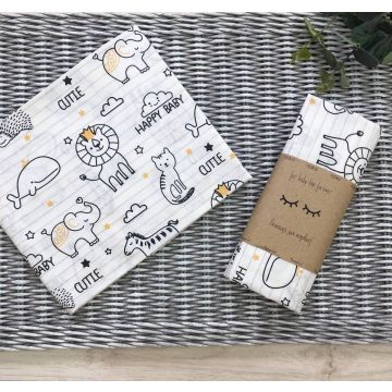 Пелюшка для дітей бязь Маленька Соня Baby Animals Жовтий 4667679