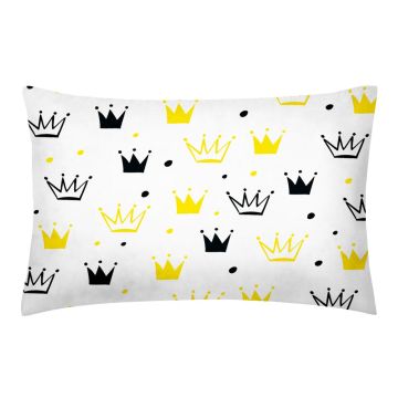 Дитяча наволочка бязь Cosas Crowns Grey-Yellow 60х40 см