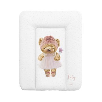 Пеленальний матрацик Cebababy Fluffy Puffy Білий/Рожевий 50х70 см W-143-132-681