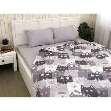 Комплект постельного белья полуторный Руно Grey Cat Серый 1.114Б_Grey Cat
