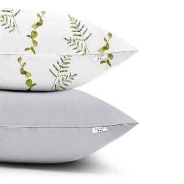 Наволочка на подушку Cosas євро набір 2 шт 50х70 см Сірий/Зелений SetPillow_FoliageGreen_Grey_50х70