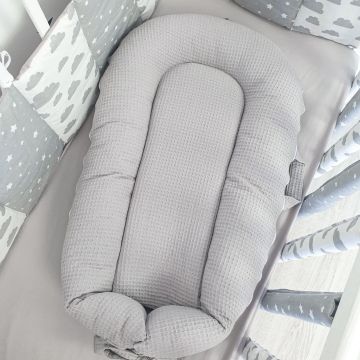 Кокон для немовлят Oh My Kids Soft OMK Козулі Піке Сірий Кокос 2 см КК-229-ОМК