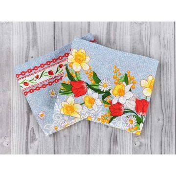 Вафельное полотенце кухонное Руно Весенние цветы_2 45х80 см 202.15_Весняні квіти_2