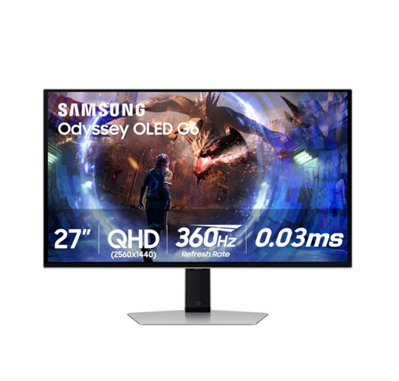 Samsung 27” Odyssey OLED G6 (G60SD) Series Gaming Monitor with QHD & QD ...