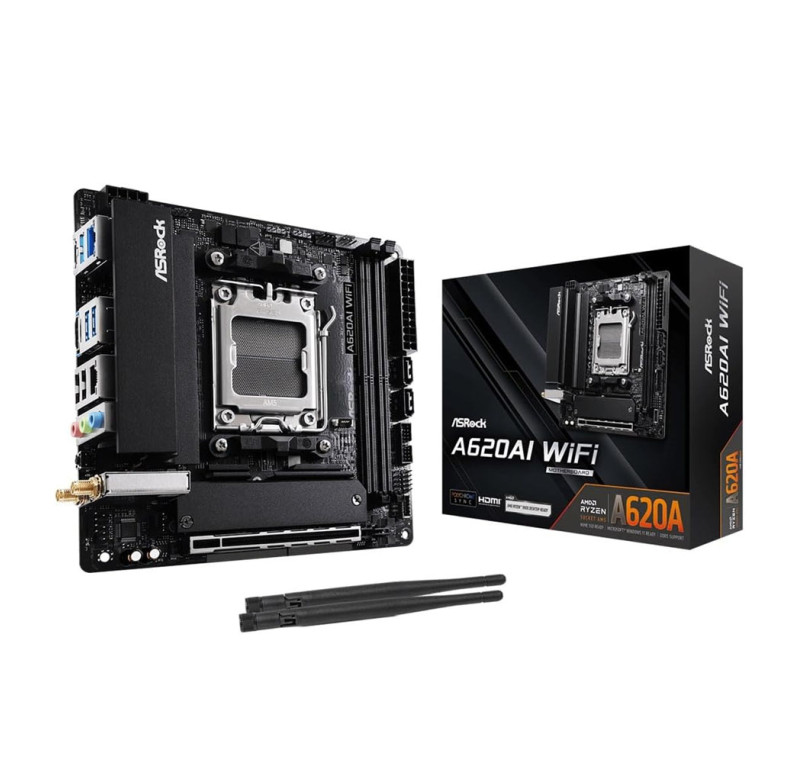ASRock A620AI WiFi – Scheda Madre AM5 Mini-ITX Con DDR5, WiFi 6E E Doppia LAN