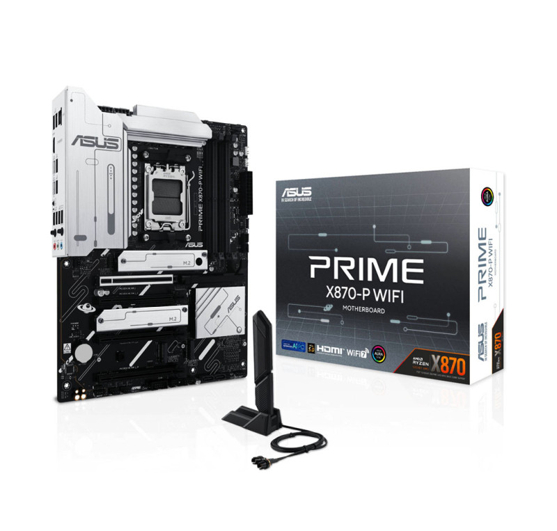 ASUS PRIME X870-P WIFI ATX Motherboard, AMD X870 Chipset, 4x DIMM DDR5 ...