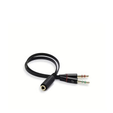 3.5MM Jack Microphone Headset Audio Splitter Cable Female 2 To Male Headphone Mic Aux Adapter Cable
