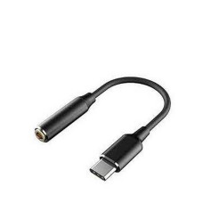 USB Type C to 3.5mm Female Headphone Jack Adapter Cable Black