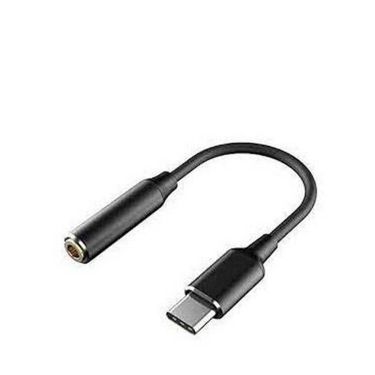 USB Type C to 3.5mm Female Headphone Jack Adapter Cable Black