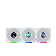 LIAN LI UNI FAN TL FLEX LCD 120MM REVERSE BLADE WHITE (3FANS)