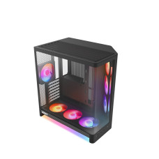 NZXT H6 RGB+ Compact Dual-Chamber ATX Mid-Tower Airflow Case, Support Up to 360mm Radiator, Steel-Tempered Glass Material, Up to 10 Fans, 8-Pin Connector, Rear-Connecting, Black