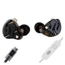 KZ ZS12 PRO 2 USB C Wired Headphones Type-C in Ear Monitor Headphone, 5BA+1DD 6 Driver Gaming Earbuds USB C Wired Earphones, HiFi Clarity Sound Immersive Bass IEMs for Gaming (Black, USBC-with Mic)