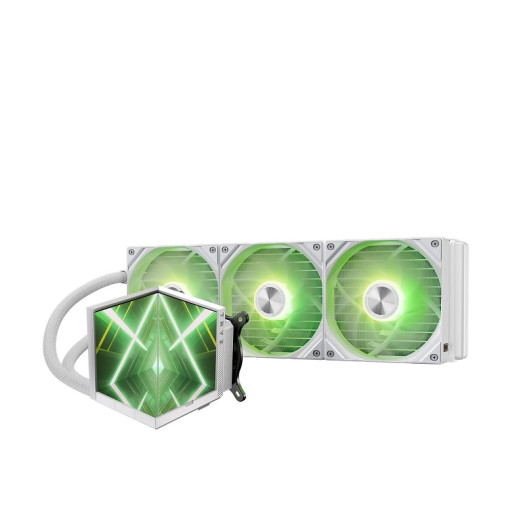 TRYX Stage AIO Cooler 360mm 4'' Dual-Screen GIPHY Built-in Asetek 280w TDP -  White