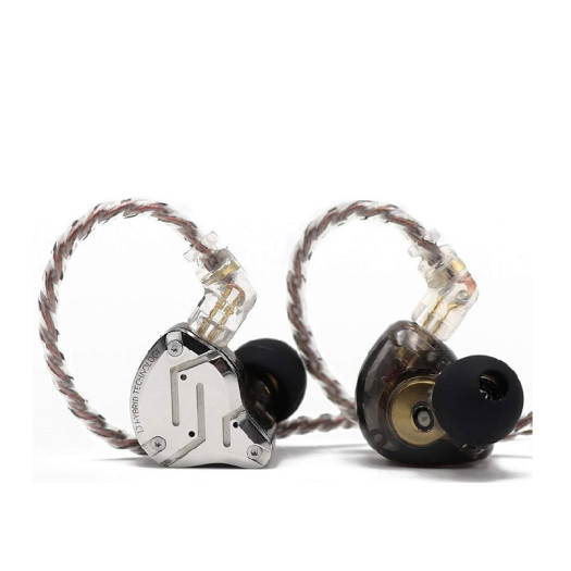 Linsoul KZ ZS10 Pro, 4BA+1DD 5 Driver in Ear Monitor, HiFi Wired Earbuds, Gaming Earbuds, Hybrid IEM Earphones with Stainless Steel Faceplate, Detachable Cable for Musician(Without Mic,Black)