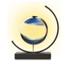 Sands of Time Lamp, Minimalist Lamp for Desk Top with Built-in Lights and Moving Sand Art, Modern Quicksand Decor Lamp for Bedroom, Living Room, and More, Black Frame and Blue Sand