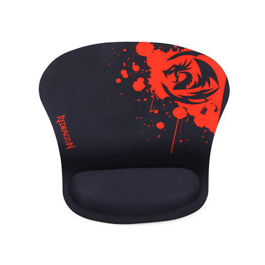 Redragon P020 Gaming Mouse Pad with Wrist Rest Memory Foam Wrist Support Thick Red Black Waterproof Pad for Computer Mouse