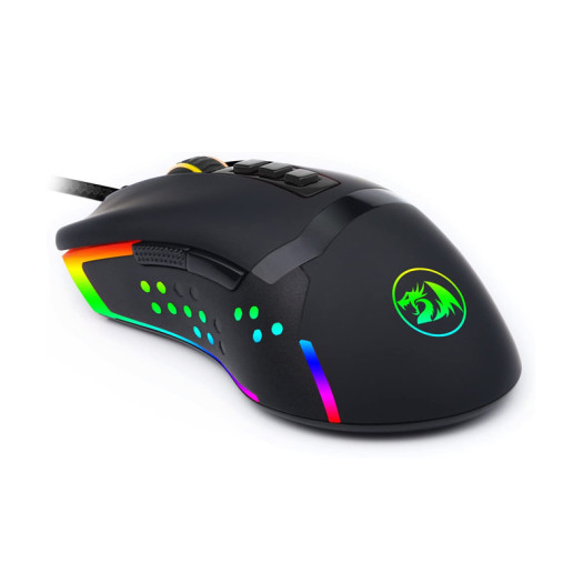 Redragon M712 Wired Gaming Mouse RGB LED Backlit MMO, 9 Button Ambidextrous Macro Programmable Computer Mice, Octopus, 10000 DPI for Windows PC Gamer (Wired RGB Backlit)
