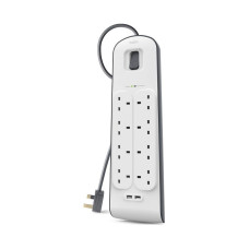 Belkin 8-outlet Surge Protection Strip, 2,4 Amp USB Charging BL-SRG-8OT-2USBUK