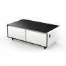 YMDA Smart Table with Fridge/Digital Music Player/USB Port for Living Room (110-230V), White/black, 129.5 X 70.5 X 46 CM - TB-135