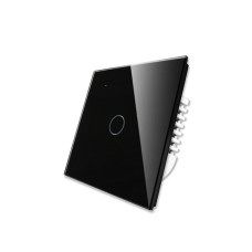 TUYA 1CH WIFI SMART HOME TOUCH WALL SWITCH FOR AC - 32A - Round shape -  Black