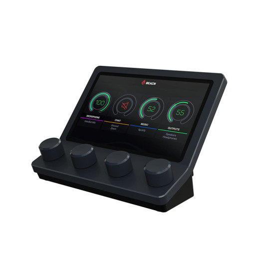 BEACN Mix Dark- USB C Windows Audio Controller with Beautiful 5” Color Display and 4 Smooth Push-Button encoders for Streaming, Gaming and Work from Home Applications.